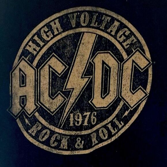 Large AC/DC Black-Gold SS Stamp Label T-Shirt - Picture 5 of 5